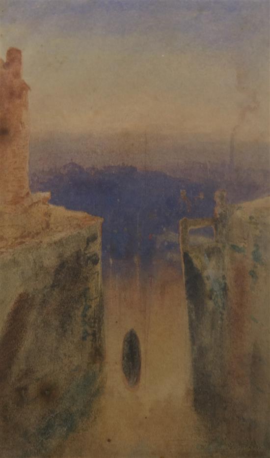 Late Victorian watercolour, North African scene, 16.5 x 10cm